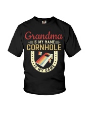Grandma is my name cornhole is my game Youth T-Shirt tile