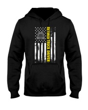 Retired Truck Driver Thin Gold line American flag Hooded Sweatshirt tile