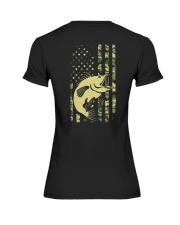 Fisherman Camouflage American flag Bass Fishing Premium Fit Ladies Tee tile