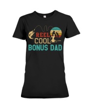 Retro Fishing Reel Cool Bonus Dad Premium Fit Ladies Tee tile