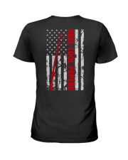 Reel Cool Pepere American Flag Fishing Fisherman Ladies T-Shirt tile