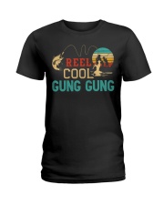 Retro Fishing Reel Cool Gung Gung Ladies T-Shirt tile