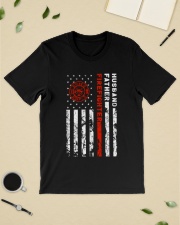 Firefighter Husband Father Fireman Fathers Day Classic T-Shirt lifestyle-mens-crewneck-front-19