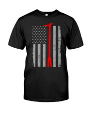 Thin Red Line Subdued Halligan Firefighter flag Premium Fit Mens Tee tile