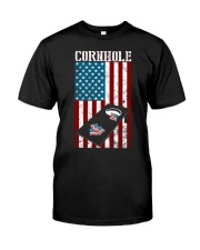 Cornhole USA American flag Funny Cornhole Premium Fit Mens Tee tile