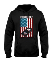 Cornhole USA American flag Funny Cornhole Hooded Sweatshirt tile