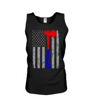 Thin Blue Red Line Flag Police Firefighter Unisex Tank tile