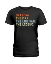 Retro Grandpa The Man lineman Legend Ladies T-Shirt tile