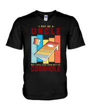 Funny Cornhole Player for Uncle V-Neck T-Shirt tile