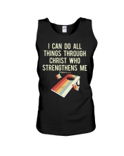 All things through christ cornhole Unisex Tank tile