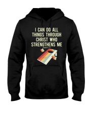 All things through christ cornhole Hooded Sweatshirt tile