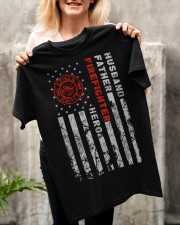 Husband Father Firefighter Hero Classic T-Shirt apparel-classic-tshirt-lifestyle-front-117