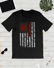Husband Father Firefighter Hero Classic T-Shirt lifestyle-mens-crewneck-front-17