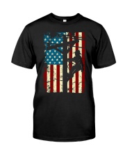 American Flag Electric Cable Lineman Premium Fit Mens Tee tile