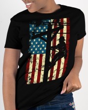 American Flag Electric Cable Lineman Ladies T-Shirt apparel-ladies-t-shirt-lifestyle-front-26