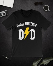 High Voltage Dad Electric Electrician Lineman Classic T-Shirt lifestyle-mens-crewneck-front-16
