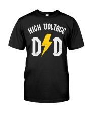 High Voltage Dad Electric Electrician Lineman Premium Fit Mens Tee tile