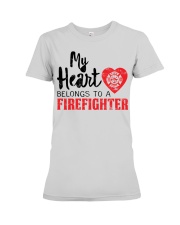 My Heart Belongs to a Firefighter Premium Fit Ladies Tee tile