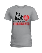 My Heart Belongs to a Firefighter Ladies T-Shirt tile