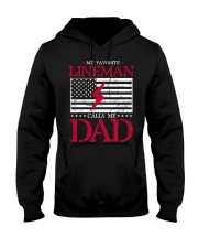 My Favorite Lineman Calls Me Dad USA flag Hooded Sweatshirt tile