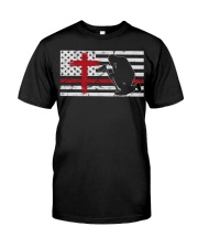 Thin Red Line American Flag Firefighter Fireman Premium Fit Mens Tee tile