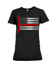 Thin Red Line Flag Firefighter Hook Subdued Premium Fit Ladies Tee tile