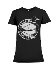 Vintage retro style Suns Up Funny duck Hunting Premium Fit Ladies Tee tile
