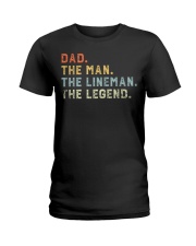 Retro Dad The Man Lineman Legend Ladies T-Shirt tile