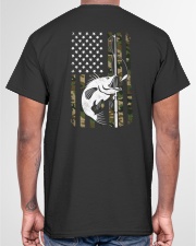 Bass Fishing Camouflage Flag Big Mouth On Back Classic T-Shirt garment-tshirt-unisex-back-04