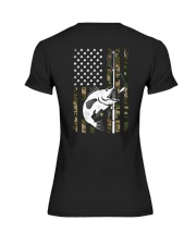 Bass Fishing Camouflage Flag Big Mouth On Back Premium Fit Ladies Tee tile