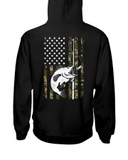 Bass Fishing Camouflage Flag Big Mouth On Back Hooded Sweatshirt tile