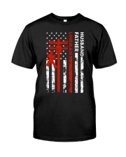 Electric Cable Lineman Husband Father Classic T-Shirt front