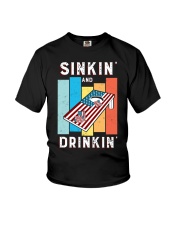 Sinkin' and Drinkin' Retro Cornhole Youth T-Shirt tile