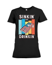 Sinkin' and Drinkin' Retro Cornhole Premium Fit Ladies Tee tile