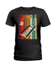 Retro style Cornhole board Outdoor game Ladies T-Shirt tile
