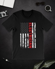 Electrician Patriotic American USA Flag Lineman Classic T-Shirt lifestyle-mens-crewneck-front-16