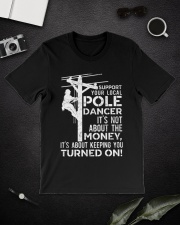 Support Your Pole Dancer Utility Electric Lineman Classic T-Shirt lifestyle-mens-crewneck-front-16