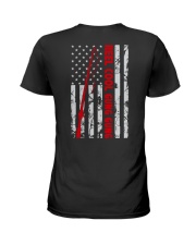 Reel Cool Gung Gung USA Flag Fishing Fisherman Ladies T-Shirt tile