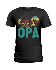 Retro Fishing Reel Cool Opa Ladies T-Shirt tile