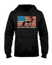 God Bless Our Linemen Cool American Flag Hooded Sweatshirt tile