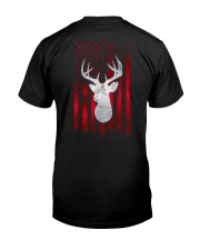 Whitetail Buck Deer Hunting Distressed USA Flag Premium Fit Mens Tee tile