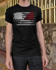 Dad The Man Myth Legend American Flag Classic T-Shirt apparel-classic-tshirt-lifestyle-21