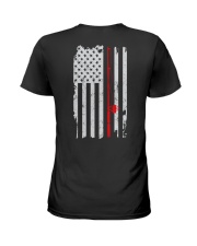 Fishing Rod American Flag Patriotic Fisherman Ladies T-Shirt tile