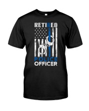 Retired Police Officer Thin Blue Line US Flag Premium Fit Mens Tee tile