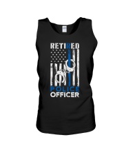 Retired Police Officer Thin Blue Line US Flag Unisex Tank tile