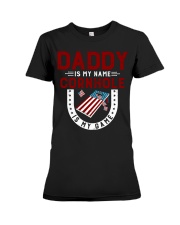 Daddy is my name cornhole is my game Premium Fit Ladies Tee tile