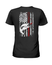 Vintage Fishing USA Flag Bass Fishing Ladies T-Shirt tile