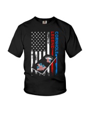 Thin Red Blue line Cornhole Legend Youth T-Shirt tile