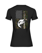Fishing Camouflage American flag Fisherman Premium Fit Ladies Tee tile