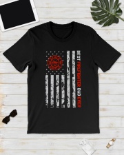 Best Firefighter Dad Ever American Flag Classic T-Shirt lifestyle-mens-crewneck-front-17